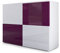 Vladon Sideboard Rova, Made in Germany, Kommode mit 4 Türen, Weiß matt/Weiß Hochglanz/Brombeer Hochglanz (92 x 72 x 35 cm)
