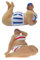 Big & beautiful Paar Fat Strand Lady liegend Schwimmer – Badezimmer Ornaments – Humorvolle Badenden Paar Figuren – 8 cm