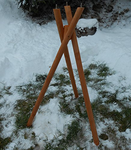 Exclusiver Dreibeinständer Vogelhausständer für Vogelhäuser Standfuß Massivholz ohne Haus