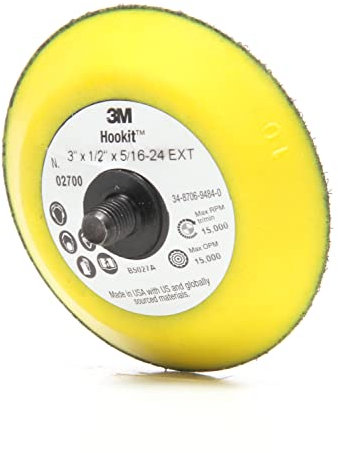 3M Hookit 2700 Patin de disque – Pour disques à crochet et à boucle – Utilisation avec ponceuses orbitales, ponceuses rotatives, meuleuses d'angle – 7,6 x 1,27 cm x 0,6 cm x 0,5 cm – 24 extérieur