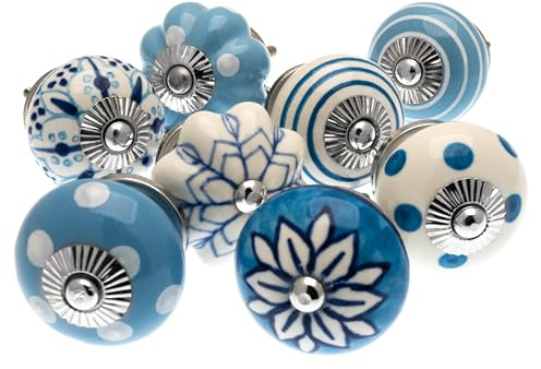 Mango Tree Cupboard Knobs - Decorative Ceramic Door and Drawer Handles – Vintage Home Décor Set of 8
