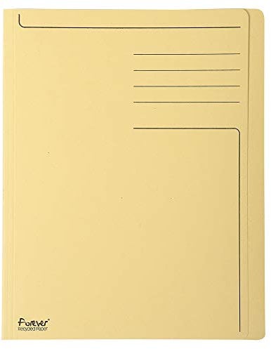 Exacompta 441002E 100er Pack Aktendeckel Forever mit Beschriftungsfeld aus Recycling Karton 280g für DIN A4 sand Sammelmappe Dokumentenmappe ideal für Büro und Schule