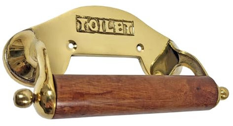 Toilettenpapierhalter Messing Maritim Nostalgie Schiff Holz Antik-Stil
