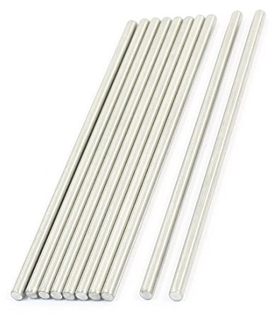 sourcing map RC Baustein Auto, 10-teilig, Edelstahl, rund, Achse 3 mm x 90 mm de