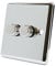 AET CPC2GDIM4 Polished Chrome Classical 400W-10 Amp Double 2 Gang 2 Way 400W Light Dimmer Switch, 400 W