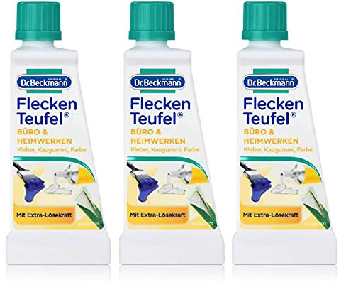 3x Dr. Beckmann Fleckenteufel Büro & Heimwerken 50 ml - Mit Extra-Lösekraft