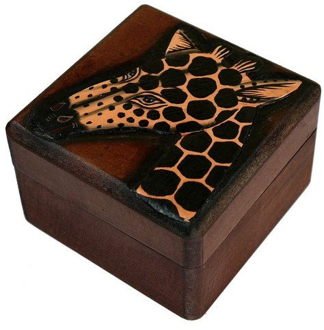 Schachtel Schatulle Giraffe Holz Box DOSE 07