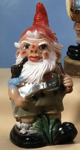 Frankenland Design Gartenzwerg Alois als Holzfäller mit Axt und Säge, ca. 37 cm hoch