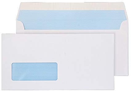 Blake Purely Everyday DL 110 x 220 mm 100 gsm Peel & Seal Window Wallet (23884/50 PR) White - Pack of 50