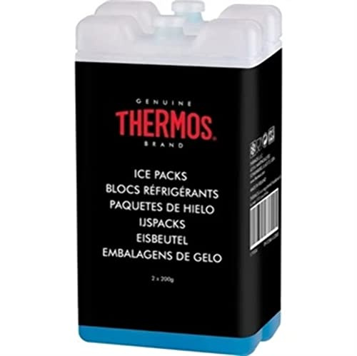 Thermos Ice Packs 2 x 200g Tough Polypropylene Exterior Heat Sealed Non Toxic