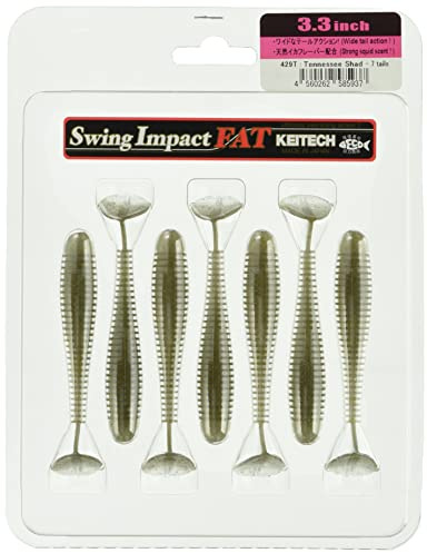 Keitech FAT Swing Impact 3,3 (ca. 8,2cm) // VIELE FARBEN VERFÜGBAR // Gummifisch aus Japan // DER Angelköder für Hecht, Zander und Barsch!, Tennessee Shad