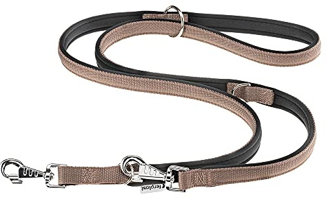 Ferplast Daytona GA Guinzaglio per Cani da Addestramento Extraresistente - 3 Lunghezze Regolabile - Morbida Impugnatura Imbottita - Antiabrasione - Design Italiano - 200 x 1,5 cm, Marrone