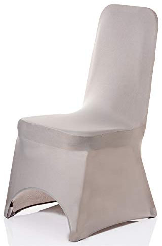 Trimming Shop Housse de Chaise en Spandex argentée, Housse de siège Universelle pour Repas, fêtes et Mariages, Lot de 100