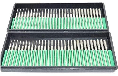 Aiskaer 60 Pcs Premium Diamond Drill Bit Cylindrical Burr Kit Jewelry Beach Sea Glass Shells Gemstones Lapidary.1mm 10pcs.2mm 10pcs.3mm 10pcs