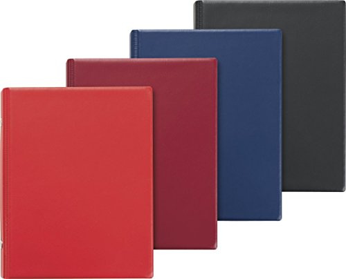 BRUNNEN 1065206 Ringbuch (A6 Sortiertpackung, 2 Ringe, Kunststoff-Einband in den Farben rot, weinrot, blau, schwarz, inkl. 50 Blatt, 4 Stück) (4)
