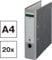 Centra Standard-Ordner, Wolkenmarmor, 20er Pack, Recycling, Blauer Engel, LGA Zertifikat, A4, 8 cm breit, bis zu 600 Blatt (80 g/m²), Kantenschutz, Griffloch, grau, 220127