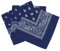Lot de 3 bandanas paisley - Foulard coton motif cachemire vendu par 3 - Bleu Marine - taille unique