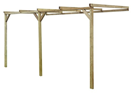 Anself Terrassendach Terrassenüberdachung Pergola aus Holz für Wandanbau 2mx4mx2,2m