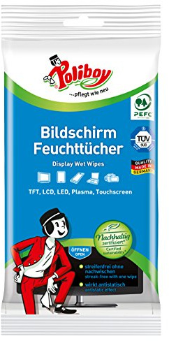 Poliboy Bildschirm Feuchttücher, 30 Stück