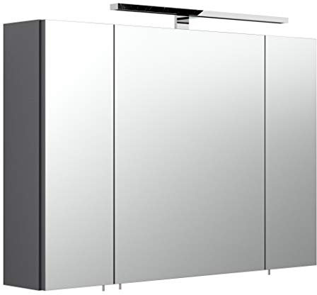 Posseik Spiegelschrank, MDF, anthrazit, 90.0 cm l x 20.5 cm b x 68 cm h