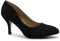 Womens Ladies Low MID HIGH Kitten Heel Pumps Pointed Toe Work Court Shoes Size (UK 5 / EU 38 / US 7, Black Suede)