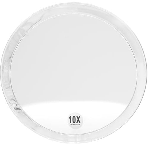 Fantasia Beauty® Kosmetikspiegel mit 10-facher Vergrößerung – Sicherer Halt durch 3 Saugnäpfe – Perfekt zum Schminken & Rasieren – Ø 23 cm – Vergrößerungsspiegel ohne Bohren für Bad, Dusche & Reisen
