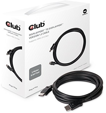 Club 3D Displayport 1.2 4 K60HZ UHD Cable 3Meter Male/Male