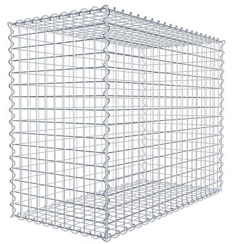 GABIONA Robusto cesti in filo metallico per pietre personalizzabili da giardino, dimensioni maglie 5 x 5 cm, spessore 4 mm, zincato tramite galvanizzazione, cestino a griglia (100 x 80 x 50 cm)