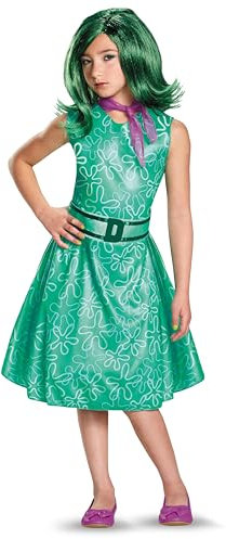 Inside Out Disgust Costume for Kids, Official Disney Pixar Inside out Classic Girls Costume, Child Size (10-12)