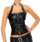 Lack Corsage schwarz Korsett Kunstleder Optik Schwarz Korsage Dossous EUR(36-38) L