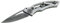 Herbertz Klappmesser - Stahl AISI 420 - stonewashed Finish - Frame Lock - Skelett Edelstahlheft - Edelstahlclip