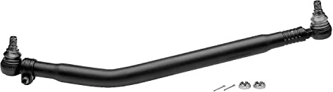febi bilstein 18412 Drag Link with castle nuts and cotter pins, from steering gear to 1st front axle, pack of one