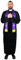 I LOVE FANCY DRESS Costume da sacerdote da uomo, taglia L, con vestaglia nera e sciarpa viola, costume per Halloween per adulti