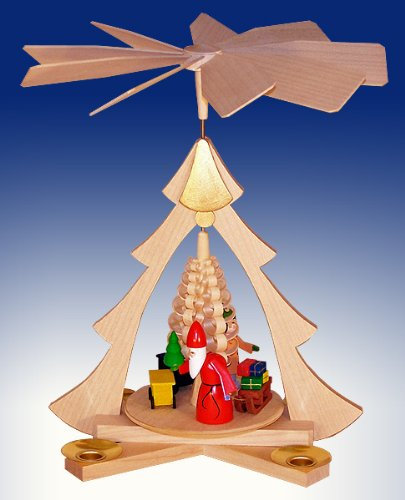 Rudolphs Schatzkiste Tischpyramide Weihnachtsmann mit Eisenbahn BxHxt 21x26x22,5cm NEU Tischdekoration Dekoration Weihnachten Wärmespiel Lichter Figur Edelholz Seiffen Erzgebirge Holz Flügel Kerzen