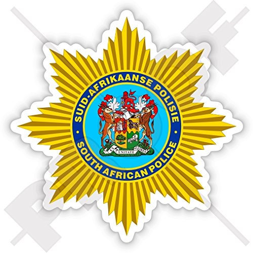 Südafrika-Polizien-Abzeichen, SAP Suid-Afrikaanse Polisie, S.African 90 mm Vinyl-Aufkleber, Aufkleber
