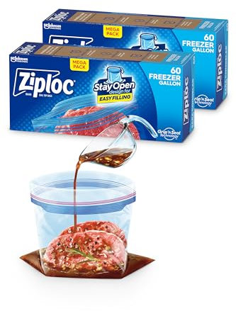 Ziploc Freezer Bags, Gallon, 120 Count