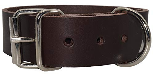 Blankleder Befestigungsriemen mit D-Ring und Rollschnalle, Leder Fixierriemen - Aus eigener Produktion in Deutschland - Pflanzlich gegerbtes Vollleder - dunkelbraun-5cm breit x 40cm lang