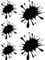 Samunshi® Farbklecks Aufkleber Klecks Sticker 5er Set 2x8x9cm,3x5x6cm schwarz