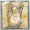 ARTLAND Wanddeko Leinwand Bilder Wandbild 50 x 50 cm Fantasy Mythologie Religion Buddhismus Malerei Creme A6WF Fröhlicher Buddha II