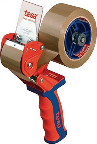 tesa 6400 Packband Handabroller COMFORT - Hochwertiger, robuster Abroller für Paketbänder - Profi-Qualität - Für Klebebänder mit bis zu 50 cm Breite