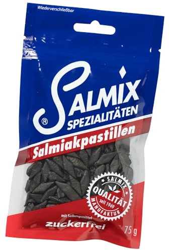 SALMIX Handgefertigte zuckerfreie Salmiakpastillen 75 g Beutel