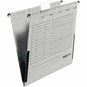 Falken 25 x Hängetasche UniReg Kraftkarton 230g/qm mit Leinenfröschen grau