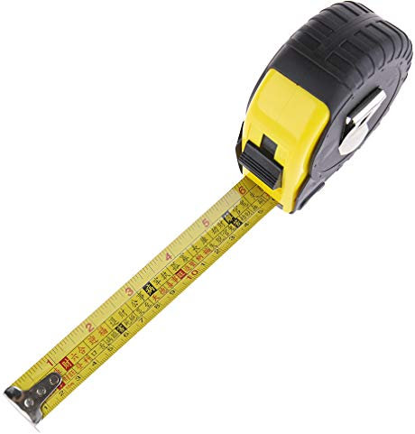lachineuse – Feng-Shui-Maßband – Länge 10 Meter – Konstruktionswerkzeug – Stahl, Kunststoff – 9 x 9 cm Block – Gelb – Asiatische Deko-Geschenkidee