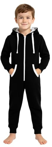 A2Z 4 Kids Plain Girls Boys Camouflage Onesie One Piece Super Soft - Onesie Black 5-6