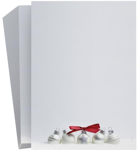 Weihnachtsbriefpapier 25 Blatt A4 | Pure Silver | 90g/m² | Laser/Ink/Copy/Hand | Made in Germany | inkl. Textvorlagen-Download
