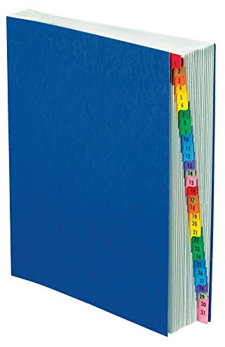 Pendaflex Fächermappe, Täglich (1-31), Briefgröße, Blau, jeweils (11013) (11013EE), Schwarz