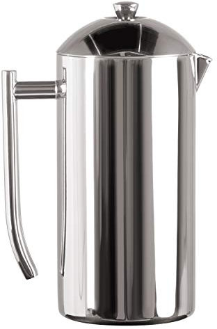 Frieling 0102 French Press doppelwandig Edelstahl poliert 17 fl.oz. ca. 500 ml mit patentiertem Doppelsieb