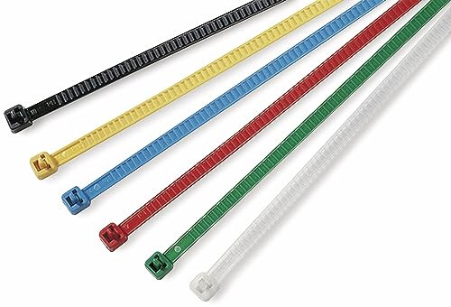 HELLERMANN TYTON 115-00003 Polyamide Red (S) 25pièce Tie Hook and Loop Cable Ties Straps (19.5 cm), 4.7 mm, 1.2 mm, 25 Piece (S)