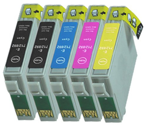5 Druckerpatronen Tinte für Epson Stylus D78 D92 DX4400 ersetzen T0711 T0712 T0712 T0713 T0715