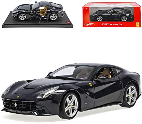 Mattel Ferrari F12 Berlinetta Pozzi Blau Ab 2012 Coupe 1/18 Hot Wheels Modell Auto mit individiuellem Wunschkennzeichen